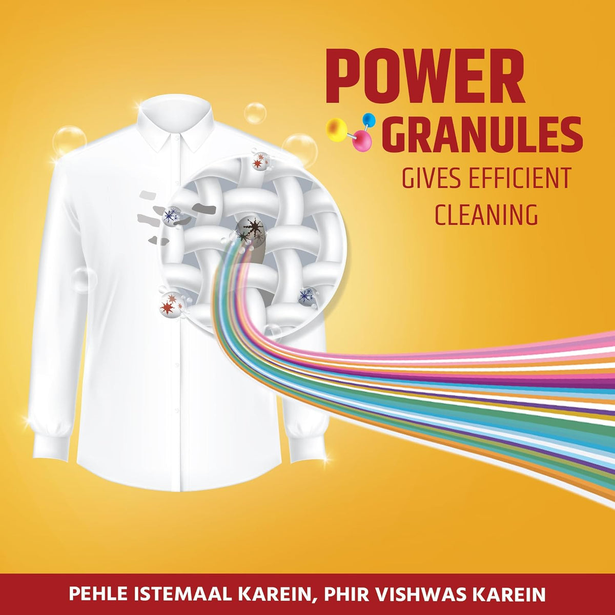 GHADI DETERGENT POWDER WITH ADVANCED DIRT BLAST TECHNOLOGY TOUGH STAIN REMOVAL & REFRESHING FRAGRANCE 3KG